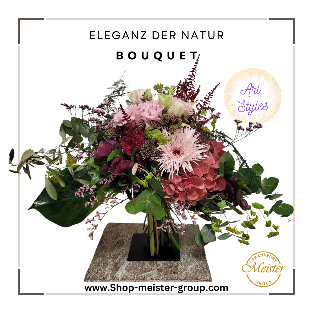 Entdecken Sie den Blumenstrauß "Eleganz der Natur" - ein exklusives, handgebundenes Arrangement aus frischen Blüten wie Eustoma, Gerbera und mehr. Jetzt online bestellen und frische Blumen nach Hause liefern lassen!