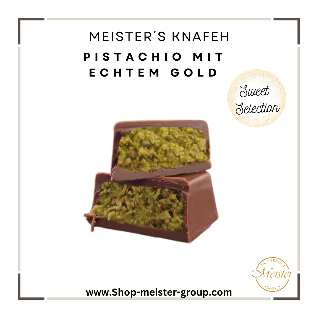 Meister’s Knafeh Chocolate - PISTACHIO mit echtem Gold