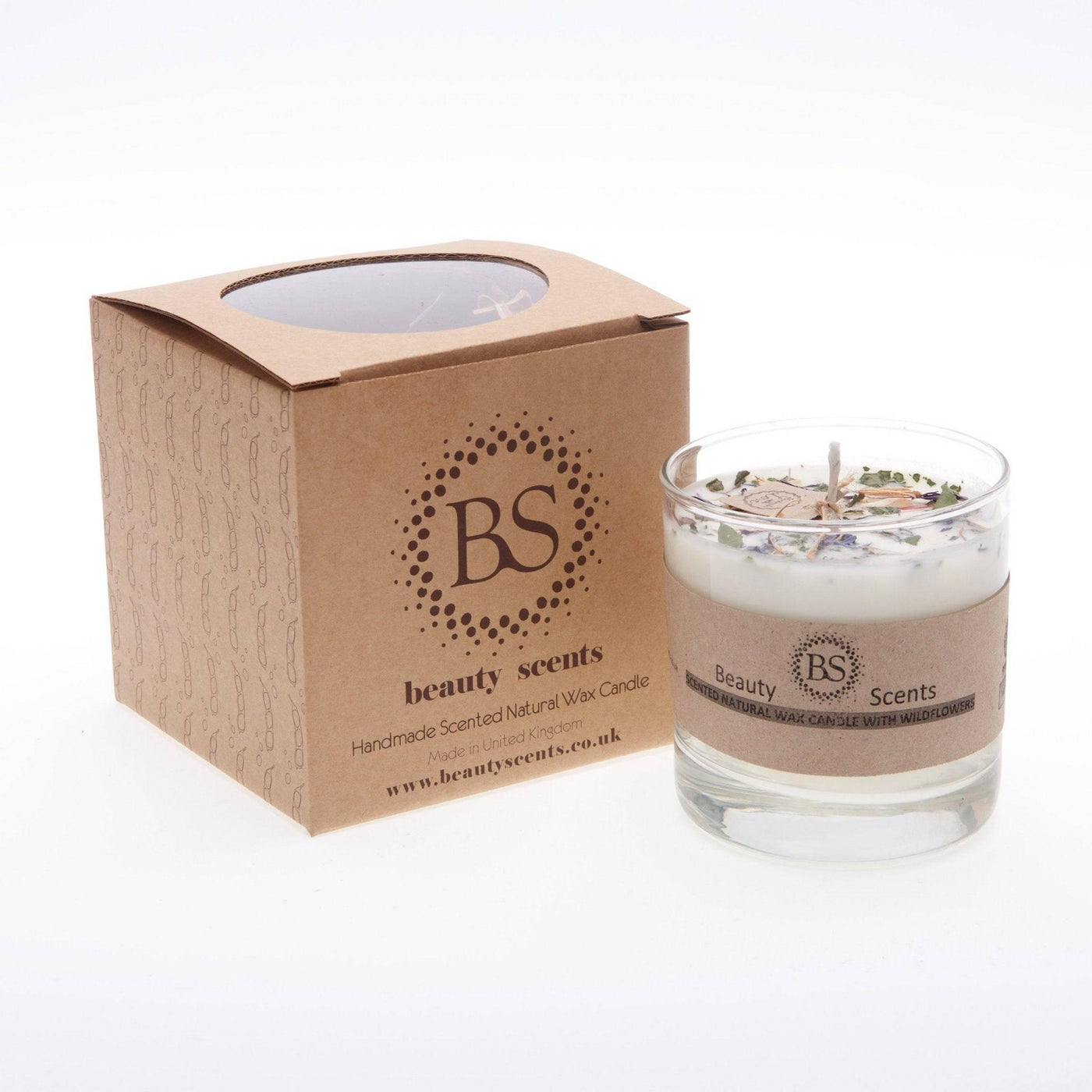 Large Scented Soy Candle With Wild Flowers In Glass Container - Meister Group Frankfurt