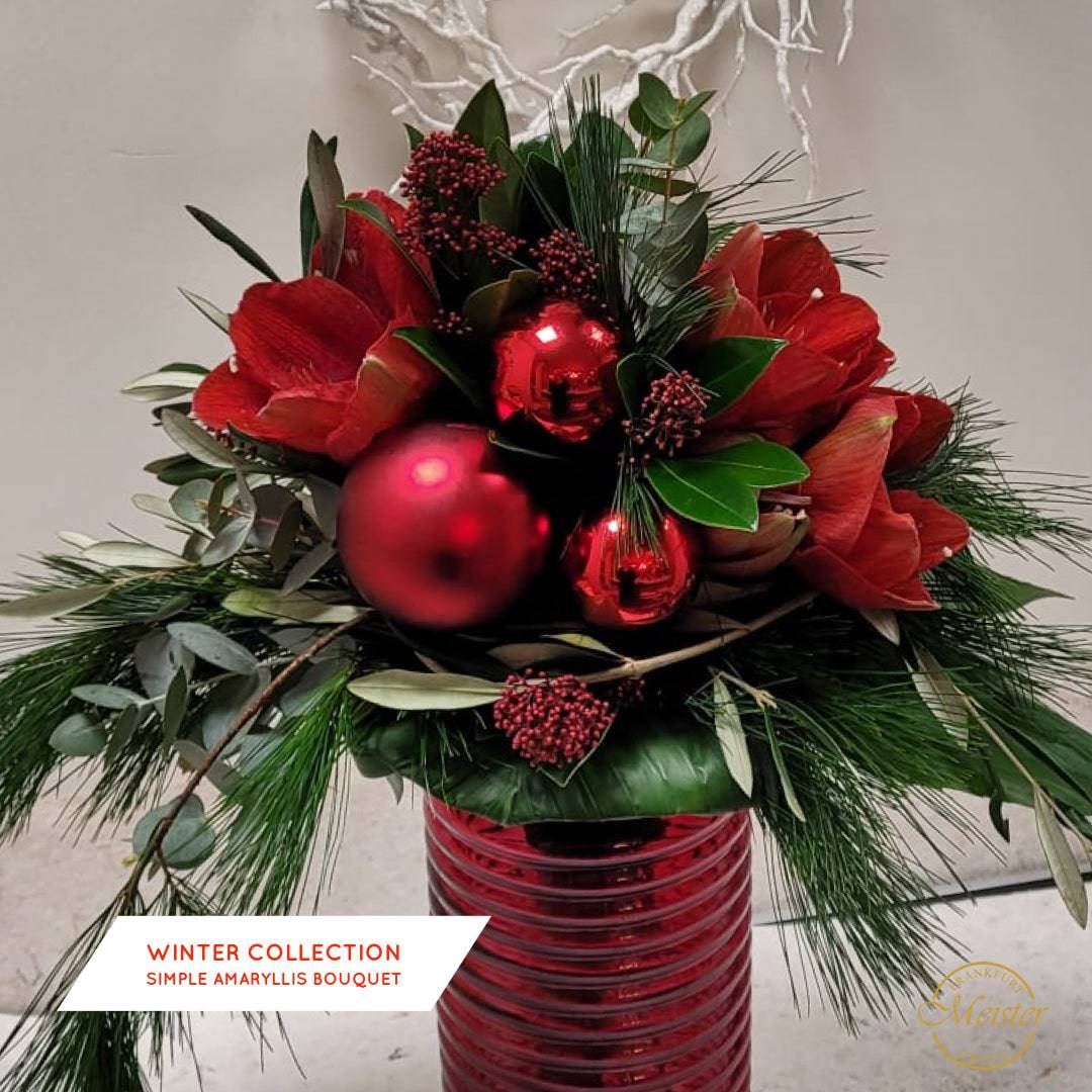 WInter Collection Simple Amaryllis Bouquet - Meister Group Frankfurt